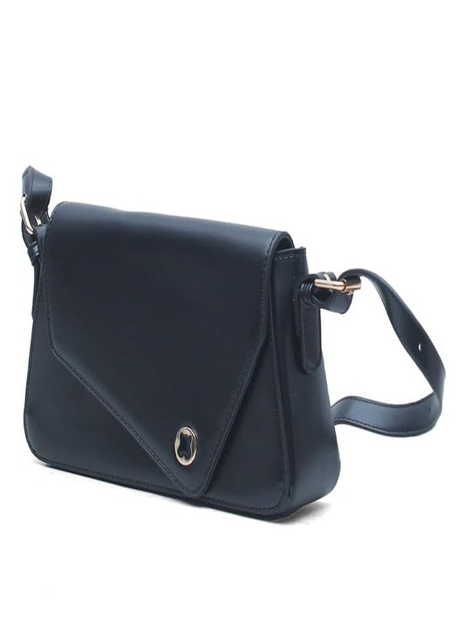 HAMSTER London Roma Jigsaw Bag for Girls & Women | Trendy Black PU Leather Sling Bag | Casual & Stylish Crossbody Handbag - Image 2